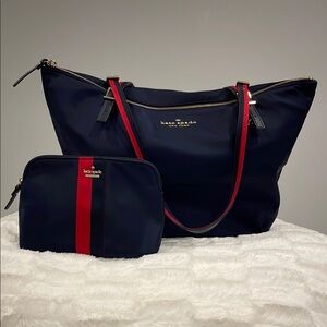 Kate Spade Navy and Red Women's Nylon Tote Bag Set